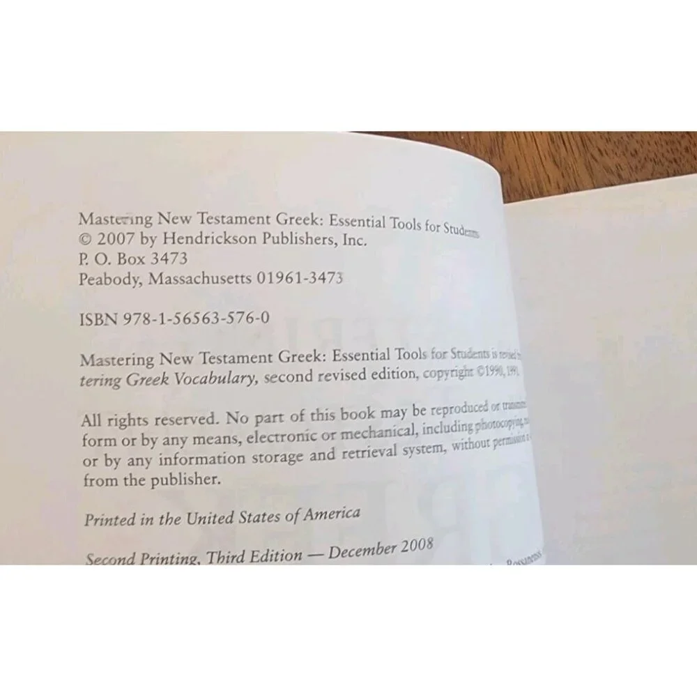 MASTERING NEW TESTAMENT GREEK: ESSENTIAL TOOLS  By Robinson W CD Seminary MDIV